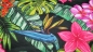Preview: Dekostoff Frangipani Dschungelbuch, Dschungel, Jungle, mit Farn, Pflanzen, Blättern und Orchidee, Tropen, Strelizie, Papageienblume, Hibiskus, Orchidee,  Dschungelstoff, Sommerstoff für Tischdecken und Kissen, Stoff für Terrasse, Balkon, Gartenmöbel, Stro