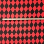 Preview: Rautenstoff Schwarz Rot Dominostoff Rot Schwarz Raute Stoff Köper