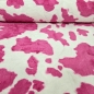 Preview: Fellimitat Kuh Design Kunstfell Kuh pink-weiß kuschliges Fellimitat in pink Kuh