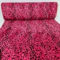 Preview: Fellimitat Fellboa Leopard in pink schwarz - pinkes Fellimitat - Leopardenfell pink schwarz - Kunstfell kurzhaar Leo pink Leopardenstoff pink schwarz Fellboa Leopard pink schwarz