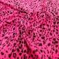 Preview: Fellimitat Fellboa Leopard in pink schwarz - pinkes Fellimitat - Leopardenfell pink schwarz - Kunstfell kurzhaar Leo pink Leopardenstoff pink schwarz  Leopard pink schwarz