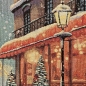 Preview: Gobelin Panel Paris im Winter mit goldenem Schimmer Weihnachtsstoff ca 47x47cm