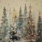Preview: Gobelin Weichnachtsbäume ca. 47x47 cm mit goldenem Schimmer