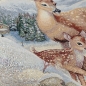 Preview: Gobelin Panel Reh mit Kitz ca. 47x47 cm mit silbernem Schimmer