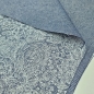 Preview: Dekostoff jeansblau mit weißen Rosen bedruckt Rosenstoff