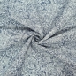 Preview: Dekostoff jeansblau mit weißen Rosen bedruckt Rosenstoff
