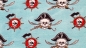 Preview: French Terry mit Piraten Totenkopf und Steuerrad, Pirat French Terry mit Kompass  Summersweat Sommersweat Piratenstoff Sweat mit Kompass Summersweat mit Totenkopf Stoff für Kleidung