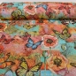 Preview: 1618-Gobi Aquamarina Gobelin Schmetterling Mohn Gobelin Schmetterling Mohn Gobelinkissen Blumen Schmetterlinge Mohnblüten  Gobelin