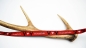Preview: Heimatliebe rot Webband rotgrundig rotes Weband  mit Heimat, Hirsch und Herz Herzwebband Schwarzwald Design Zierband mit Heimatliebe Band mit Herzen Trachtenband - Trachtenborte Schwarzwald rotes  Webband mit Hirsch und Herz Heimat rot