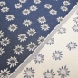 Preview: Landhausstil Edelweiß Stoff mit Edelweiss blau Jacquard Jacquardstoff im Landhaus Landhausstoff mit Edelweiß blau