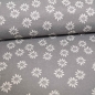 Preview: Landhausstil grauer Edelweiß Stoff mit Edelweiss grauer Jacquard Jacquardstoff im Landhaus Landhausstoff mit grauen Edelweiß grau