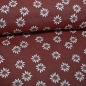 Preview: Landhausstil Edelweiß Stoff mit Edelweiss rot roter Jacquard Jacquardstoff im Landhaus Landhausstoff mit Edelweiß rot dunkelrot