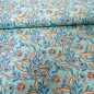 Preview: Türkise Baumwolle Blumenstoff Blume Blumen Baumwollstoff türkis Blumenmuster Blumen türkis