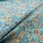Preview: Türkise Baumwolle Blumenstoff Blume Blumen Baumwollstoff türkis Blumenmuster Blumen türkis