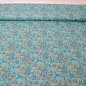 Preview: Türkise Baumwolle Blumenstoff Blume Blumen Baumwollstoff türkis Blumenmuster Blumen türkis