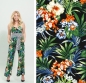Preview: Viskose  Twill Twill Viskose mit exotischen Blumen Viskose Blümchen Blumen Viskose Twill