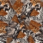 Preview: Viskose Viskosejersey Viskosestoff Tiere wilde Tiere Tierfelldruck Puma Leo Zebra Stoff  Viskose