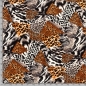 Preview: Viskose Viskosejersey Viskosestoff Tiere wilde Tiere Tierfelldruck Puma Leo Zebra Stoff  Viskose