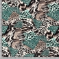 Preview: Viskose Viskosejersey Viskosestoff Tiere wilde Tiere Tierfelldruck Puma Leo Zebra Stoff  Viskose