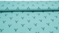 Preview: Geo Hirsch Origami Hirsch Stoff Popeline mit Geo Hirsch, Dekostoff mit geometrischem Hirsch, Popeline in Mint  mit Hirschprofilen Geometrie