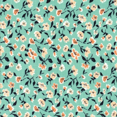 minzige Viskose Stretch Stretch Viskose mit Blumen Stretch Viskose Blümchen Blumen Viskose elastische Viskose