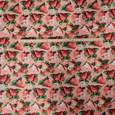 Preview: Erdbeerstoff Stoff mit Erdbeeren Dekostoff mit Erdbeer Design