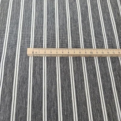 Preview: Outdoorstoff Sreifenstoff für Außenbereich Maritimer Stoff für Outdoor dunkelgrau gestreift