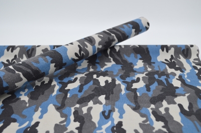 Camouflage Canvas Waxed blau 12oz Rolls