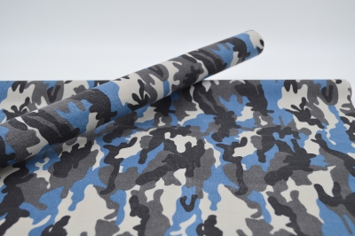 Camouflage Canwax, Canvax, blau, ewachster Canvas; Segeltuch