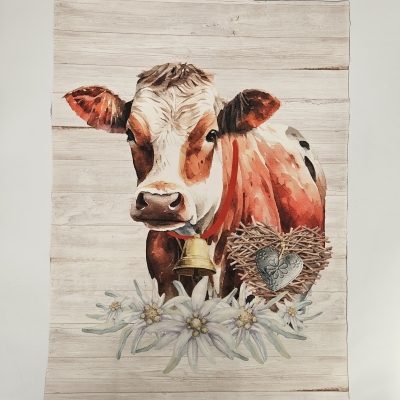 Preview: Geschirrhandtuch Kuh Design Panele mit Kühen Kissenpanele Kuhmotiv Kuhstoff