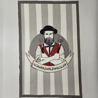 Preview: Panele Schwarzwald Griller Geschirrtuch Schwarzwald 3 Motive Panele DIY für Kissen Geschirrtücher ca 80 x 160cm
