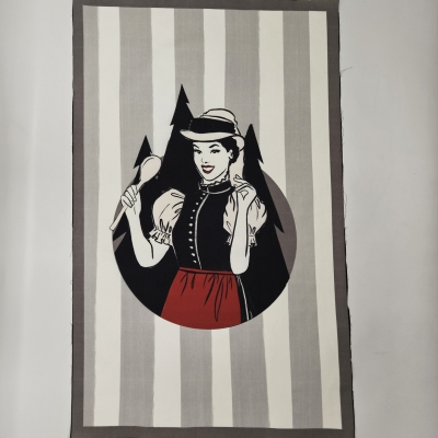 Preview: Panele Schwarzwald Griller Geschirrtuch Schwarzwald 3 Motive Panele DIY für Kissen Geschirrtücher ca 80 x 160cm