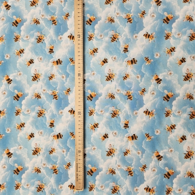 Preview: Bienenstoff Stoff mit Bienen Stoff Baumwollstoff mit Bienen
