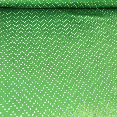 grüner Pannesamt mit silbernen Pailletten Stoff grün-silber Pailletten