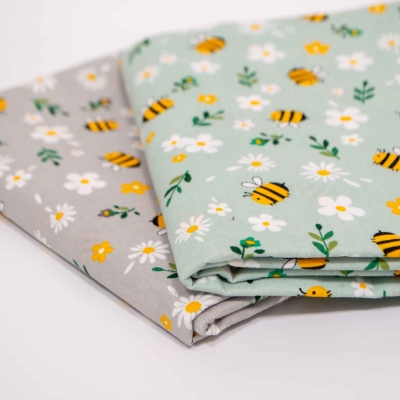 Stoffset Biene Bienchen Bienen Hummel Hummeln Bienenstoff Blumen Blümschen Blümchen Stoffset Materialset Kombistoff Baumwolle Stoffset Biene Bienchen