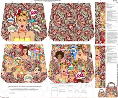 Taschenpanel von Stenzo poppige Panele aus Baumwolle für Taschen nähen