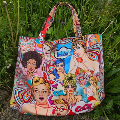 Taschenpanel von Stenzo poppige Panele aus Baumwolle für Taschen nähen