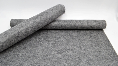 EXTRA Meterware 4mm stark - 903 grau meliert Wollfilz grau melange 4mm stark