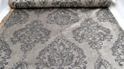 beiger Dekostoff  Eleganz eleganter Polyester-Jacquard, idealer Stoff für Polsterungen - Vorhänge - Dekostoff - auch für mittelalterliche Kostüme - Gewandungen - altes  Blumendesign - Rankendesign - Vorhangstoff mit Blumenmuster Stoff mit Ornamenten Baroc