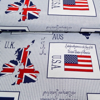 Gobelin Flaggen USA UK Australien Polsterstoff Gestreift