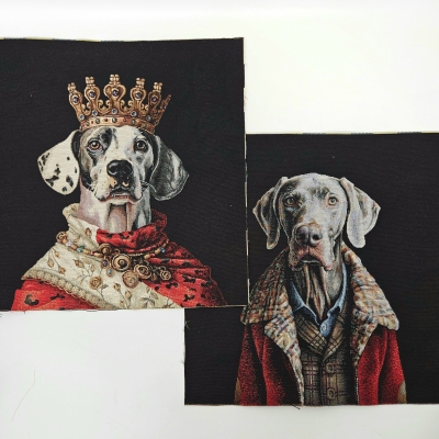 Panel Set Hunde Nähset für Kissen und Taschen Gobelinstoff 47x47cm Panele mit Hunden
