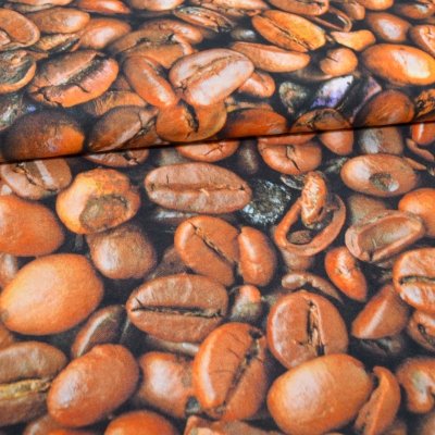 Kaffee Kaffe Kaffeebohnen Bohnen Bohnenkaffe Stoff  Kaffeebohnenstoff Panama Kaffestoff Stoff mit Kaffeebohnen braun Dekostoff Digitaldruck Kaffee Bohnen Baumwolle Braun Digitaldruck Stoff Kaffee Stoff mit Kaffeebohnen