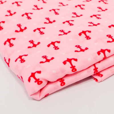 Reststück Musselin Double Gauze Musselin Anker rosa rosa Anker Anker Stoffschnäppchen Angebot Musselin Rosa Sterne Schnäppchen Angebot nähen Stoffpakete  Materialpakete Sale offer