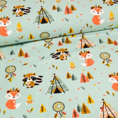 Koala Koalabär Koalabären Gesicht hellblau pastellblau Kinderjersey Jersey Koala Koalabär hellblauer Kinderjersey Jersey für Babys Jerseystoff Baumwolljersey hellblau