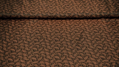 brauner Taft Jacquard in Braun brauner Futterstoff mit Paisley Futterstoff braun Futterstoff