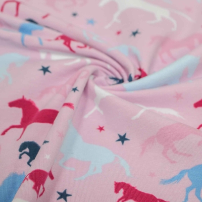 Pferd Horse Pferdejersey Jersey mit Pferden Pferdestoff Pferd rosa Rosa Kinderjersey Jersey für Mädchen und Frauen Jerseystoff  Jersey Baumwolljersey mit Pferden