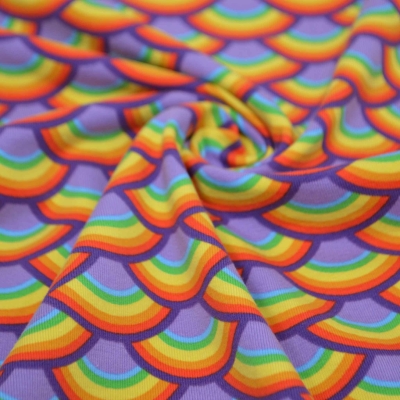 lilaRainbows Regenbogen Regenbögen Rainbow rainbow Regenbogenersey  lila Regenbogen Regenbogen Kinderjersey Jerseyn Kinderjersey Regenbogenfarben lila Jersey für Babys Jerseystoff Baumwolljersey Regenbogen