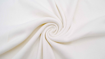 wollweißes Bündchen Bündchenstoff Feinstrick UNI XXL Breite 140cm Rippbündchen Rippen Bündchen Feinripp Bund Bündchenstoff offen Meterware wollweiß