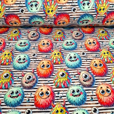 Kinder Softshell mit bunten Monstern für Jacken und Hosen