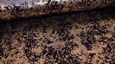 Noteboom 16130-080 schwarzer Samt mit Gold Glitzer schwarzer Samt mit Gold Lurex Dekostoff  Samtstoff  Samtkleid Gold Schwarz schwarz gold  Vorhänge Dekostoff  Weihnachten Fastnacht Fasching Karneval Vorhangstoff